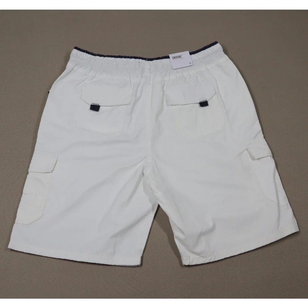 Univibe Big Boys Stonedale Cotton Nylon Pull-on Cargo Shorts - White‎ - Size XL